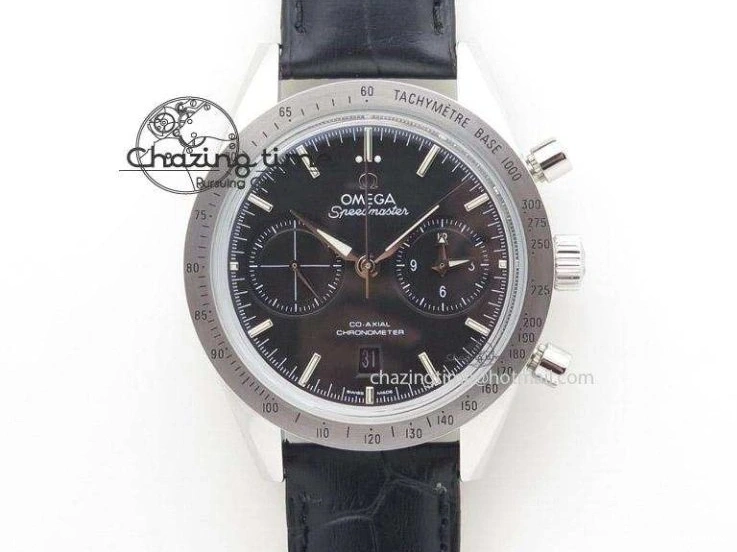 0511 Planet Ocean Master Chrono SS OM 1:1 Best Edition Black Dial On SS Bracelet A9900 V Fashionable 8113